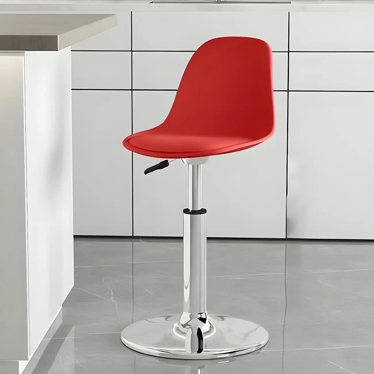 Modern Swivel Cushioned Acrylic Bar Stools with Backs