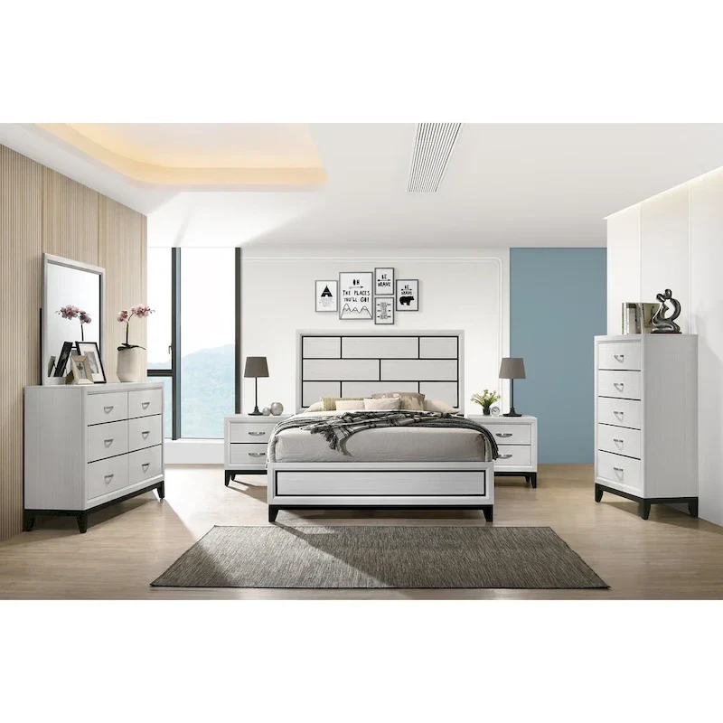 Stout White Panel Deluxe 6-piece Bedroom Set