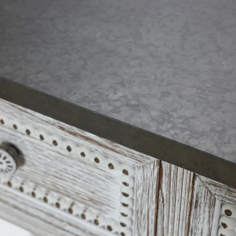 Farmhouse Distressed Wood and Metal 3-Drawer Console Table