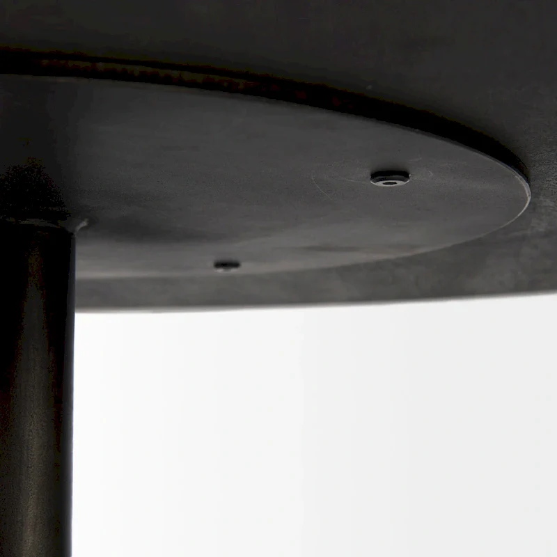 Maxwell Dark Brown Wood w/Black Metal Pedestal Round Side Table