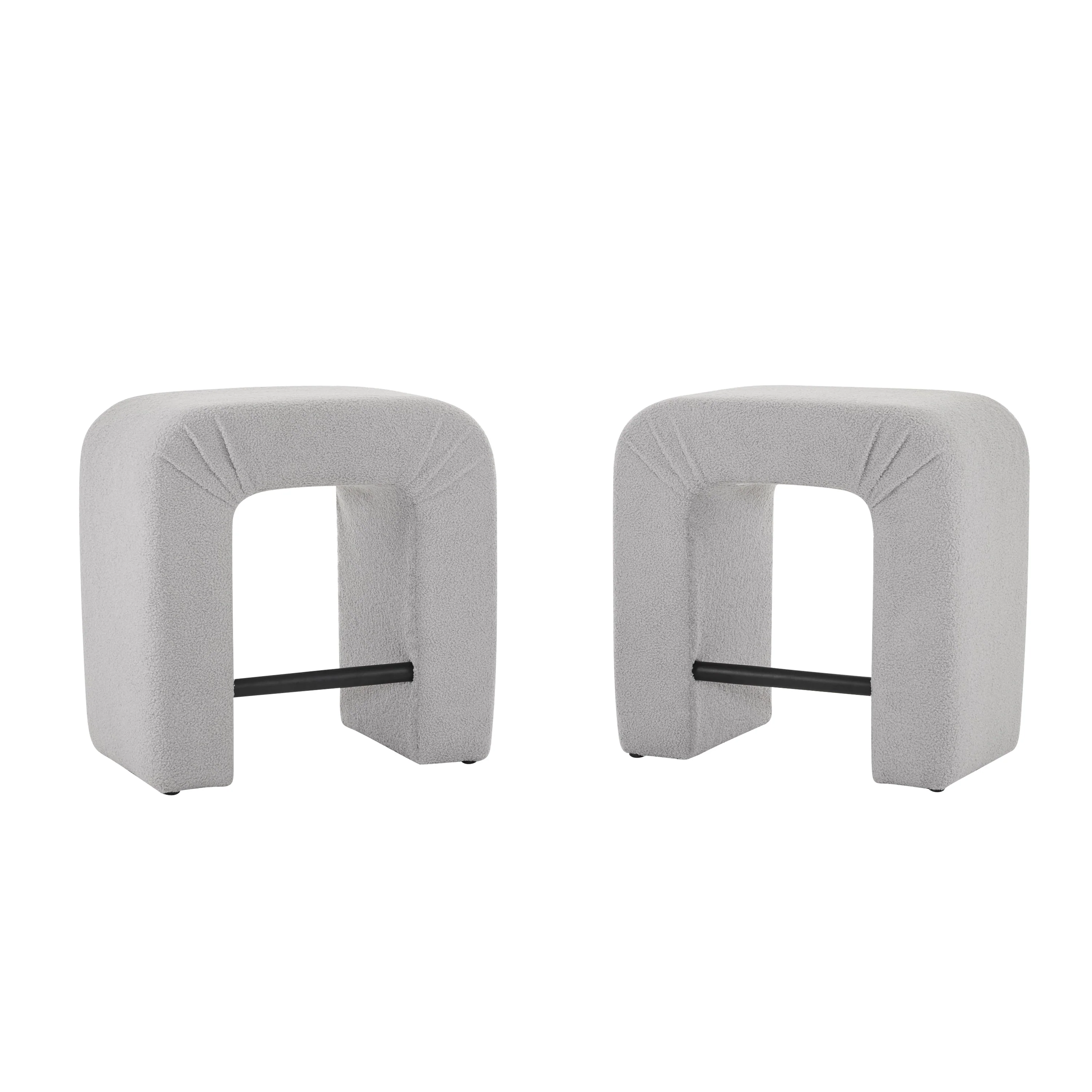 Set of 2 Modern Inverted U-Shape Bar Stools