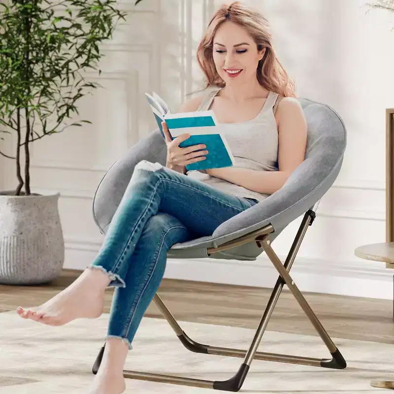 Faux Fur Saucer Chair, Folding Style, 1-Person
