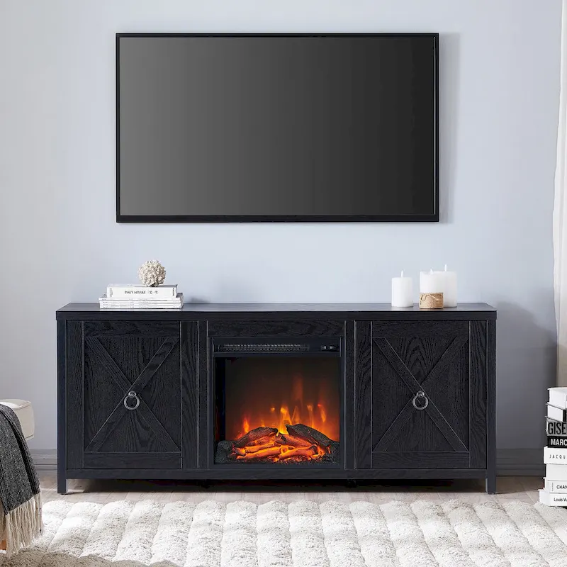 Granger 58 TV Stand with Log Fireplace Insert