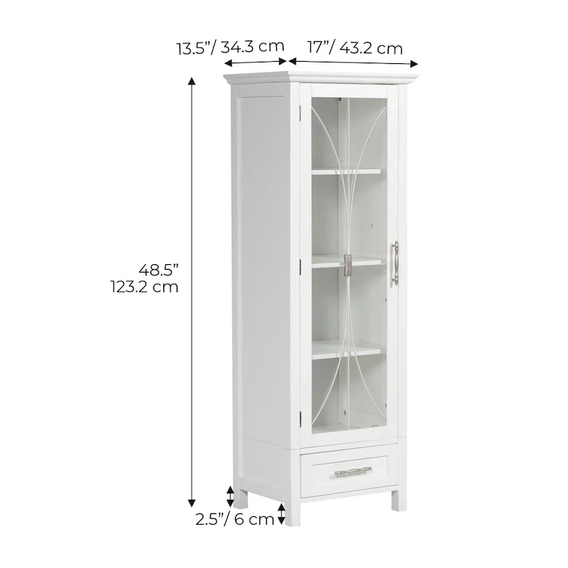 Teamson Home Delaney Freestanding Linen Cabinet with Drawer