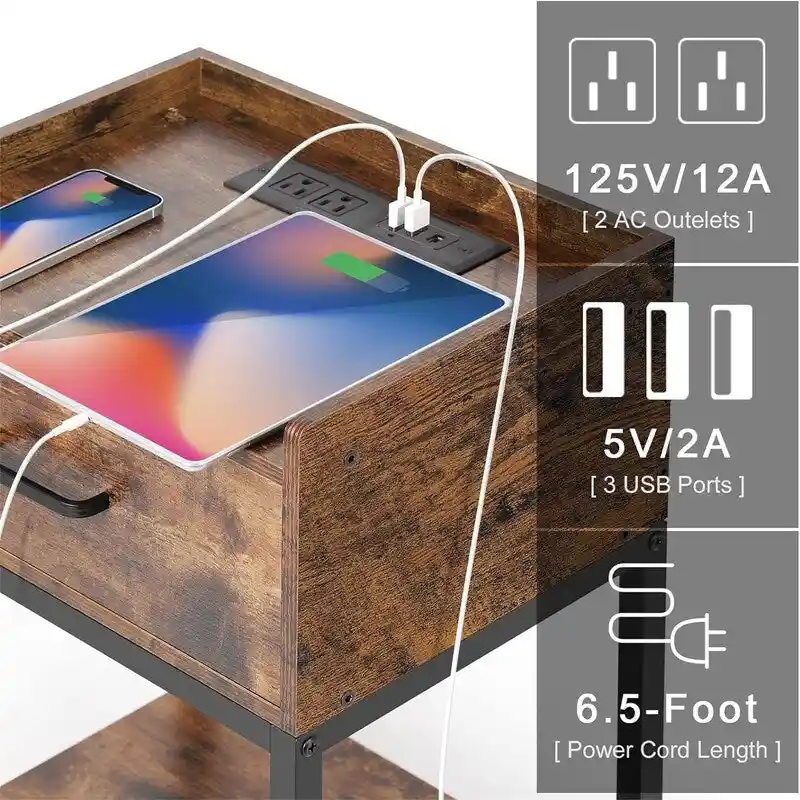 Nightstand with Charging Station