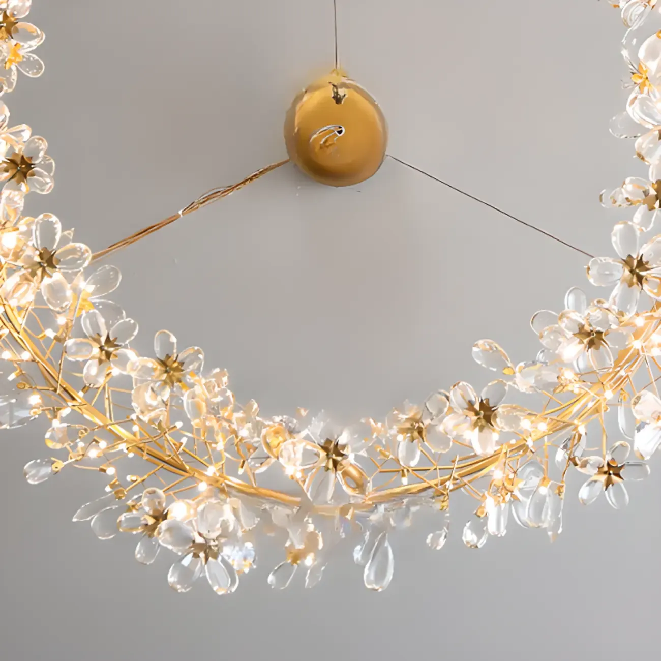 Modern Crystal Branch Chandelier with Adjustable Length
