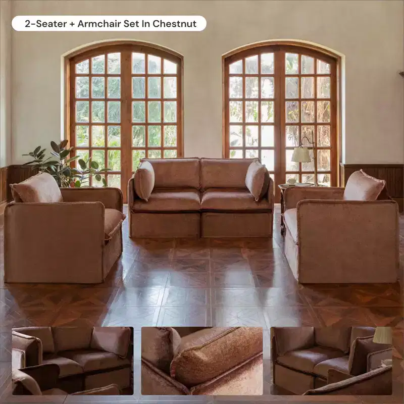 Upholstered Modular Left Arm Sectional Chair, Seats 1