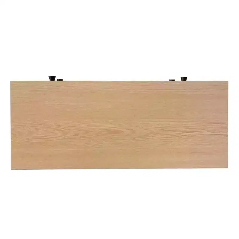 Functional Wood Grain Shoe Cabinet with 2 Flip Top Drawers and Adjustable Panels