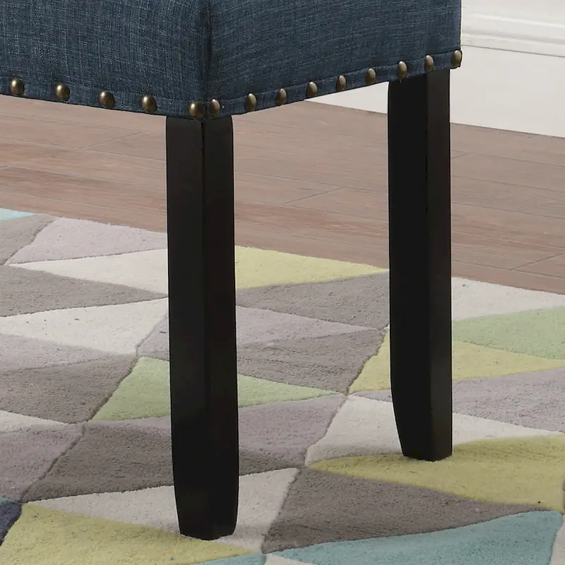 Fabric Dining Bench with Nailhead Trim