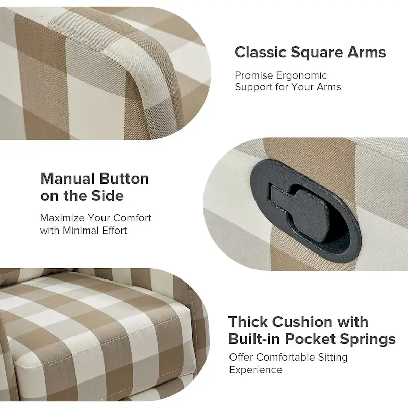 Diana Modern Polyester 360-degree Swivel Rocker Recliner by HULALA HOME