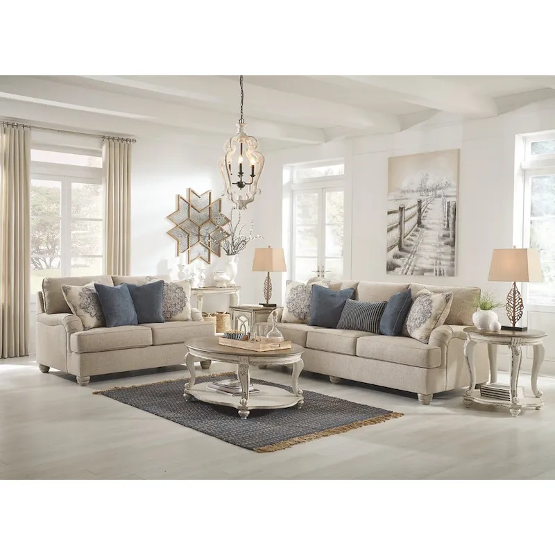 Realyn End Table - White/Brown - 26 W x 26 D x 25.88 H