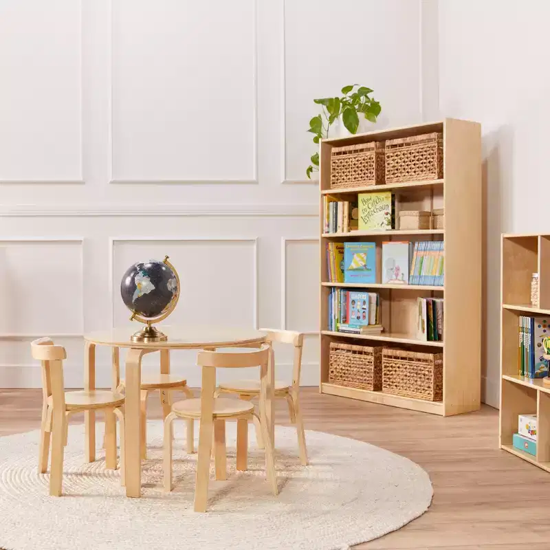 ECR4Kids Wooden Classic Bookcase with Adjustable Shelves, 60in, Classroom Bookshelf