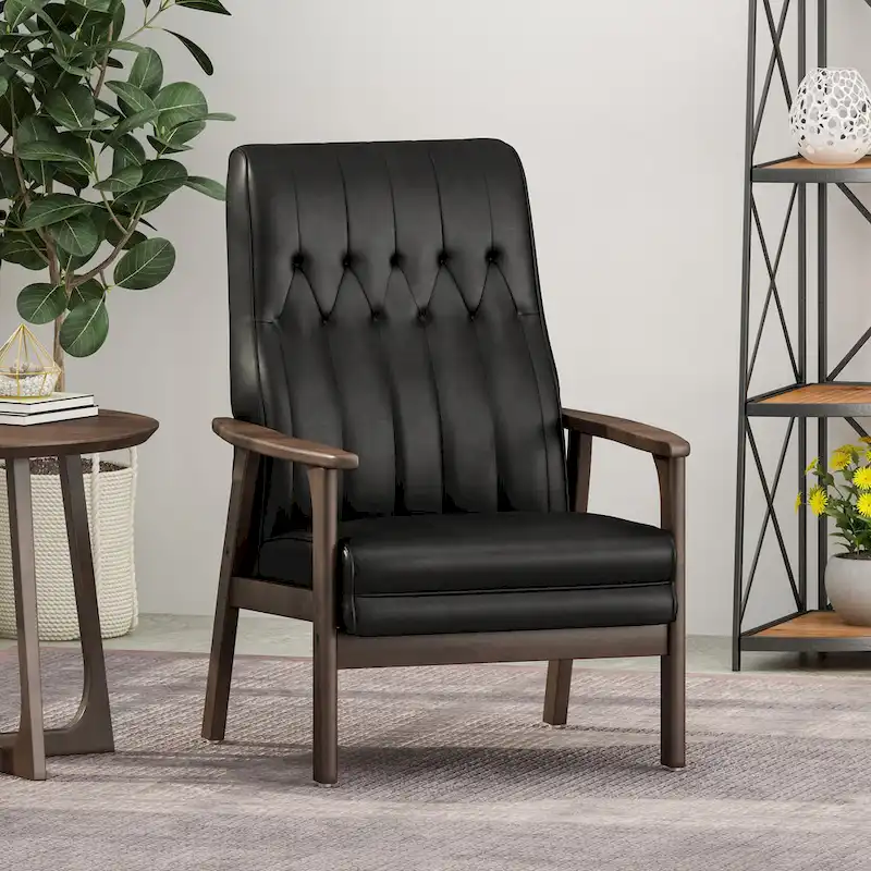 25.75  High Back Faux Leather Accent Chair