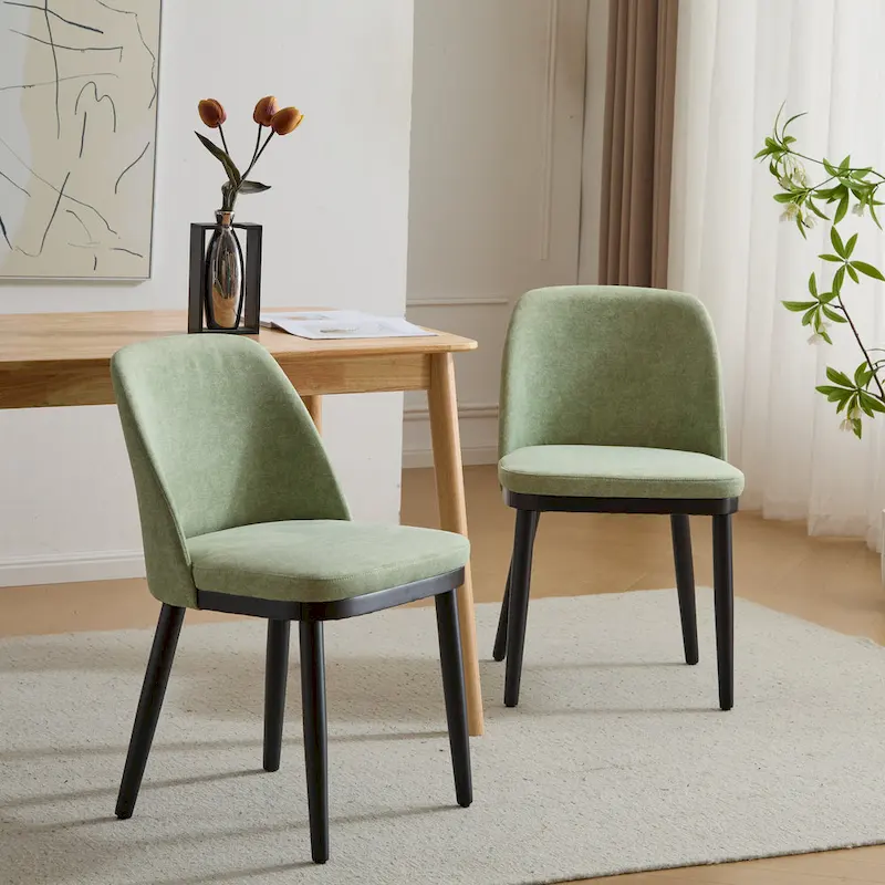 Fabric Upholstered Dining Chairs (Set of 2)