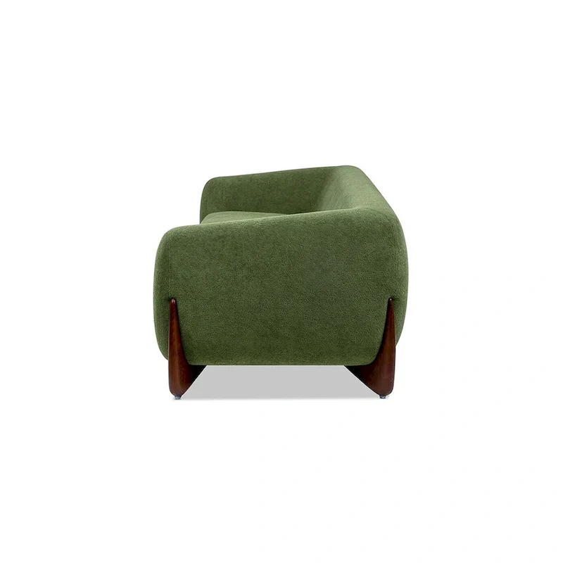 90.5 Boucle Upholstered Sofa with Wood Legs