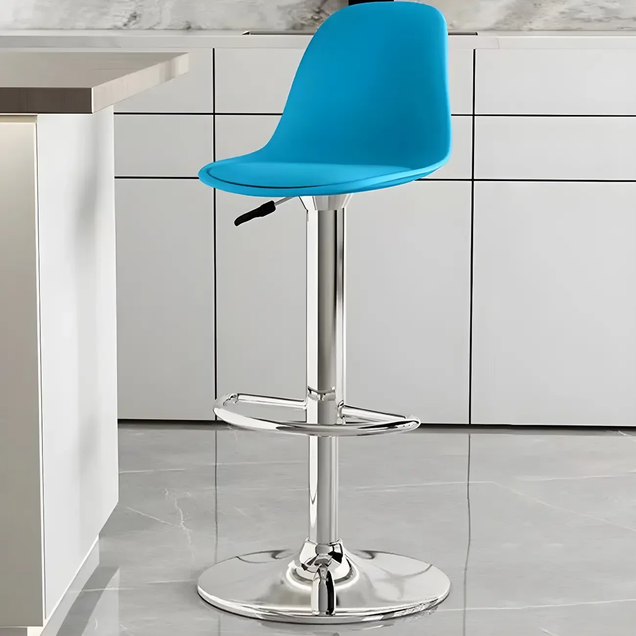 Modern Swivel Cushioned Acrylic Bar Stools with Backs