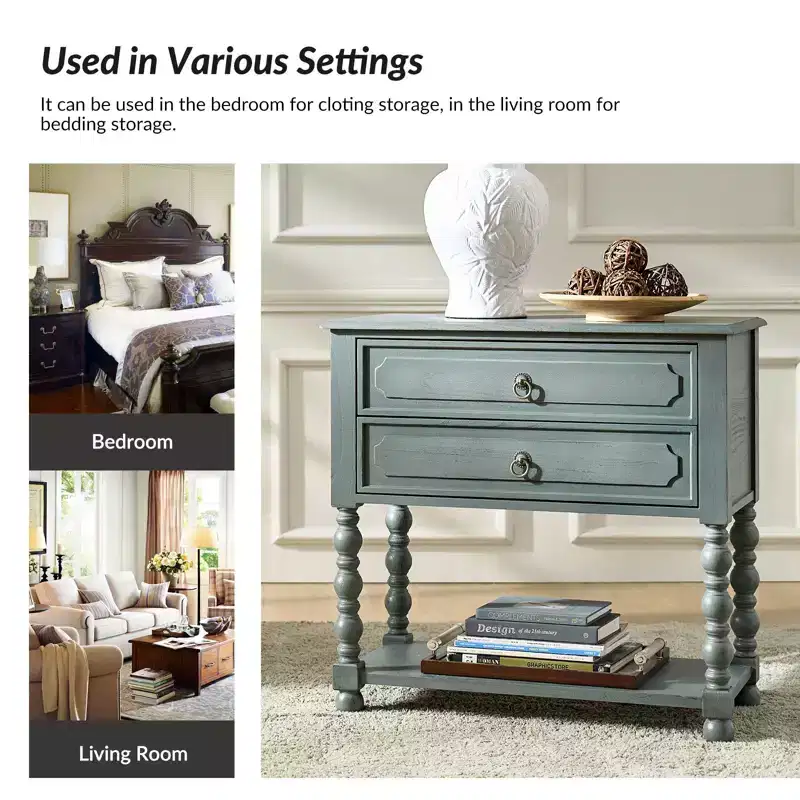 Jerardo 30 Tall 2-Drawer End Table with Built-in Charging Outlets Set of 2|ARTFUL LIVING DESIGNS