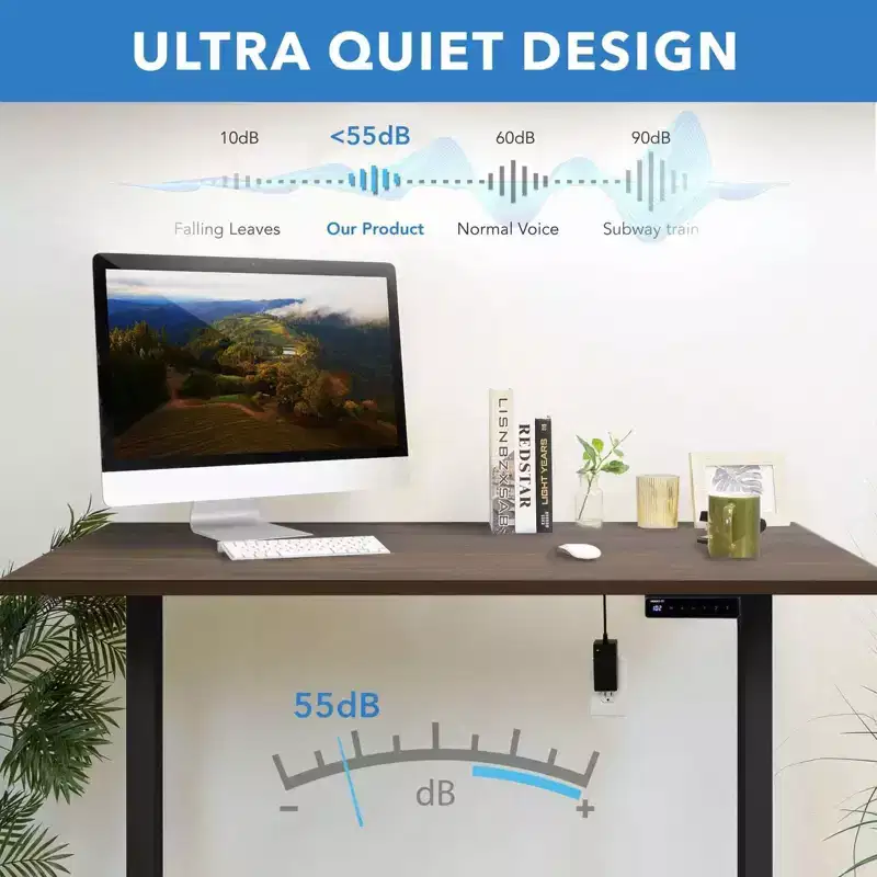 Mount-It! Electric Sit-Stand Desk with Tabletop - Black/Adrift