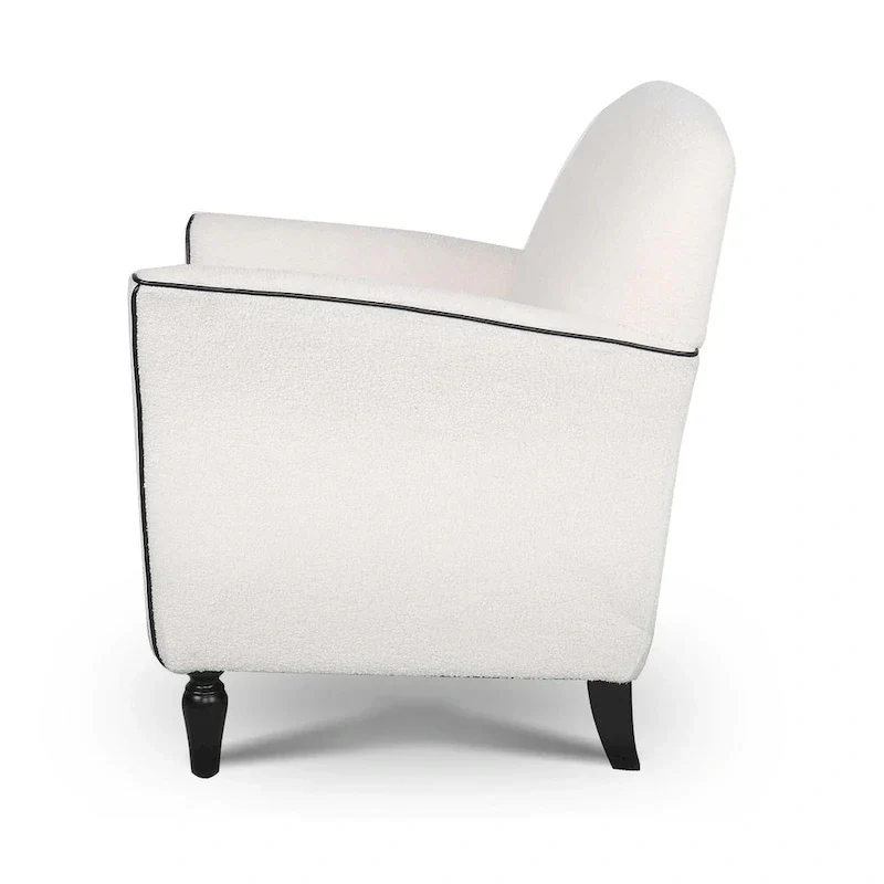 Upholstered Accent Chair with Wood Legs