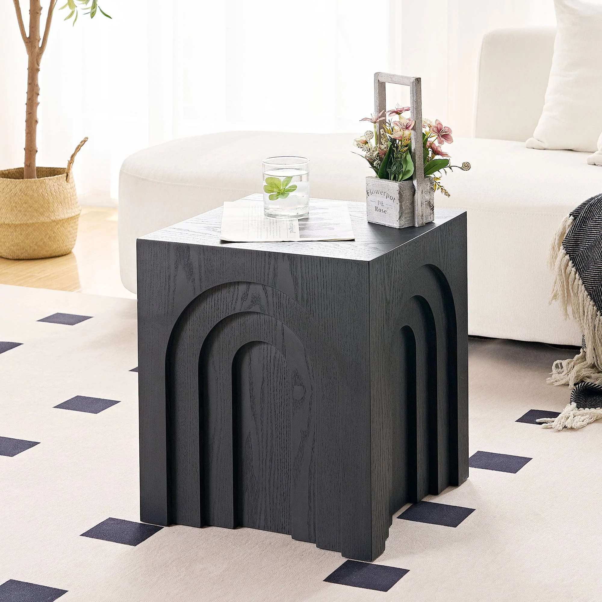 Walker Edison | Curve Design Square Side Table