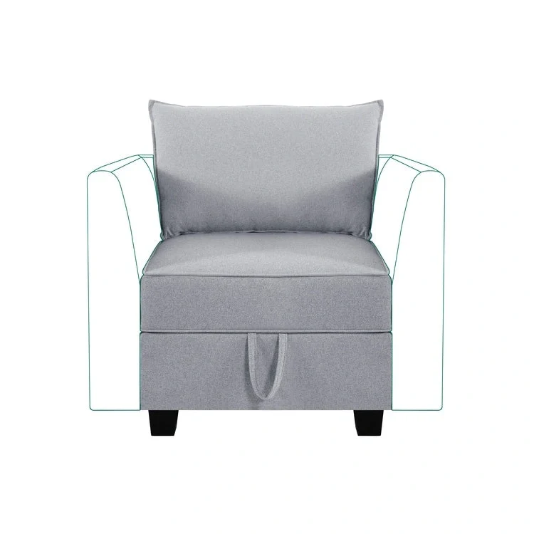 Modern DIY Convertible Modular Sectional Ultimate Sofa Collection - Optional Ottoman Middle and Armrest Modules