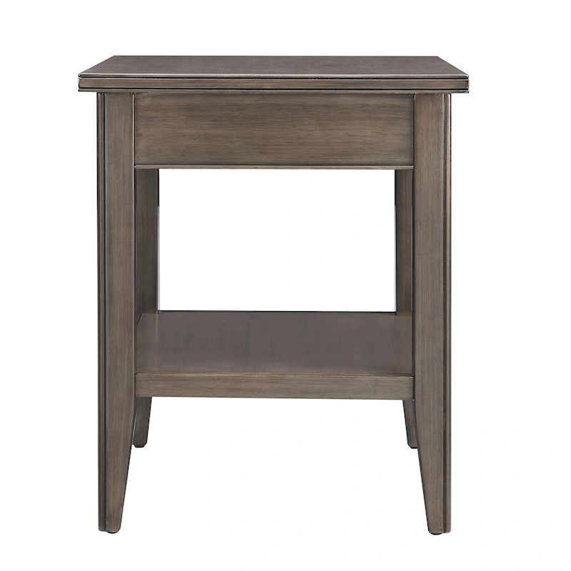 Laurent 20 in. Solid Wood End Table with Shelf and Drawer