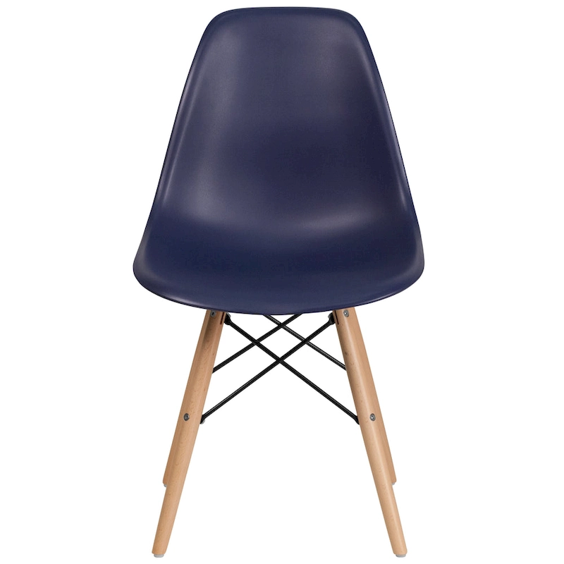 Plastic Chair with Wooden Legs