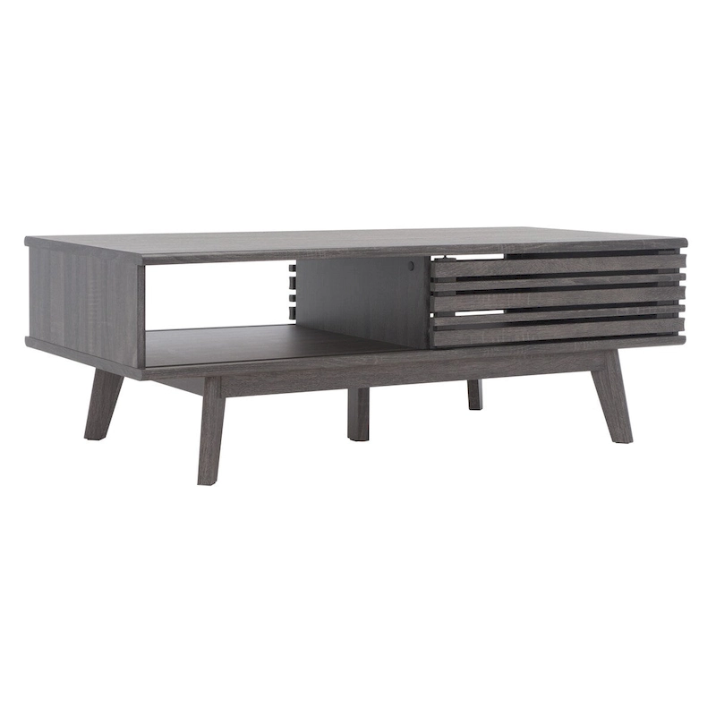 SAFAVIEH Ameetha Mid-Century 1-Shelf Walnut Coffee Table - 46 W x 23 D x 16 H - 46Wx23Dx16H