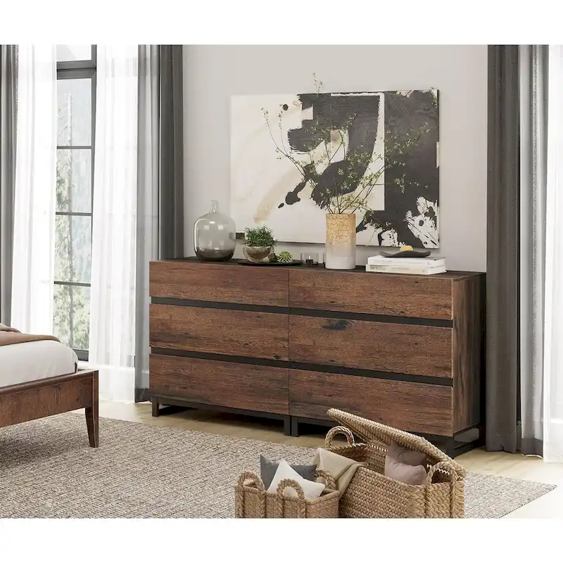 WAMPAT 3 Piece Dresser and Nightstand Sets