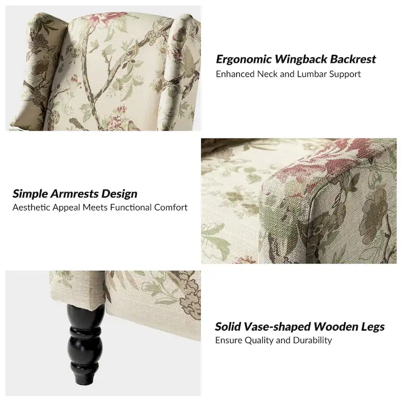 Damaris Mid-Century Modern Manual Pushback Recliner with Wingback Design Set of 2 by HULALA HOME