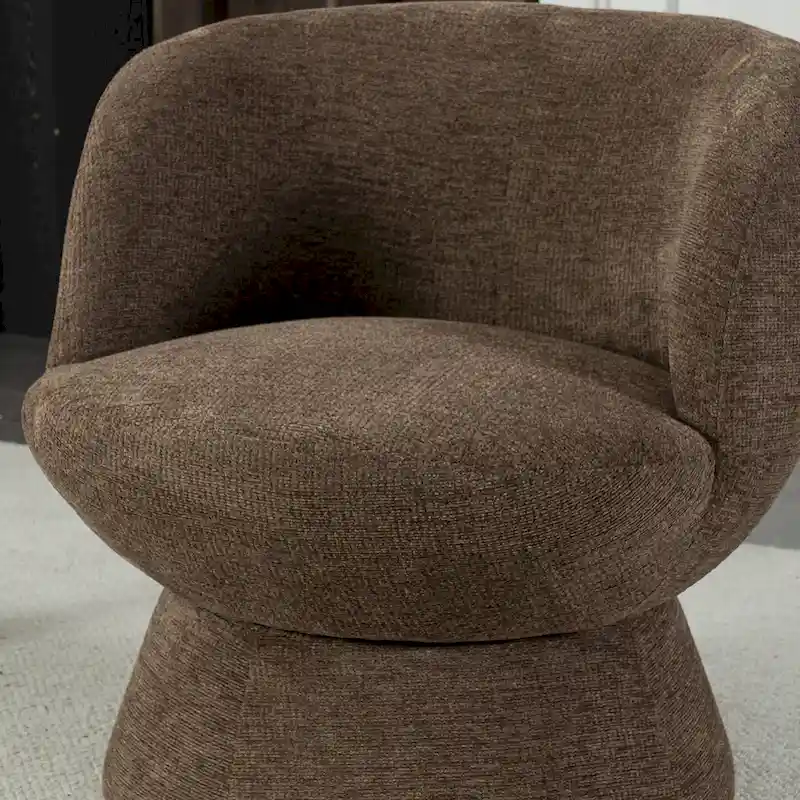 Set of1 Boucle Upholstered Modern Style Swivel Accent Chair