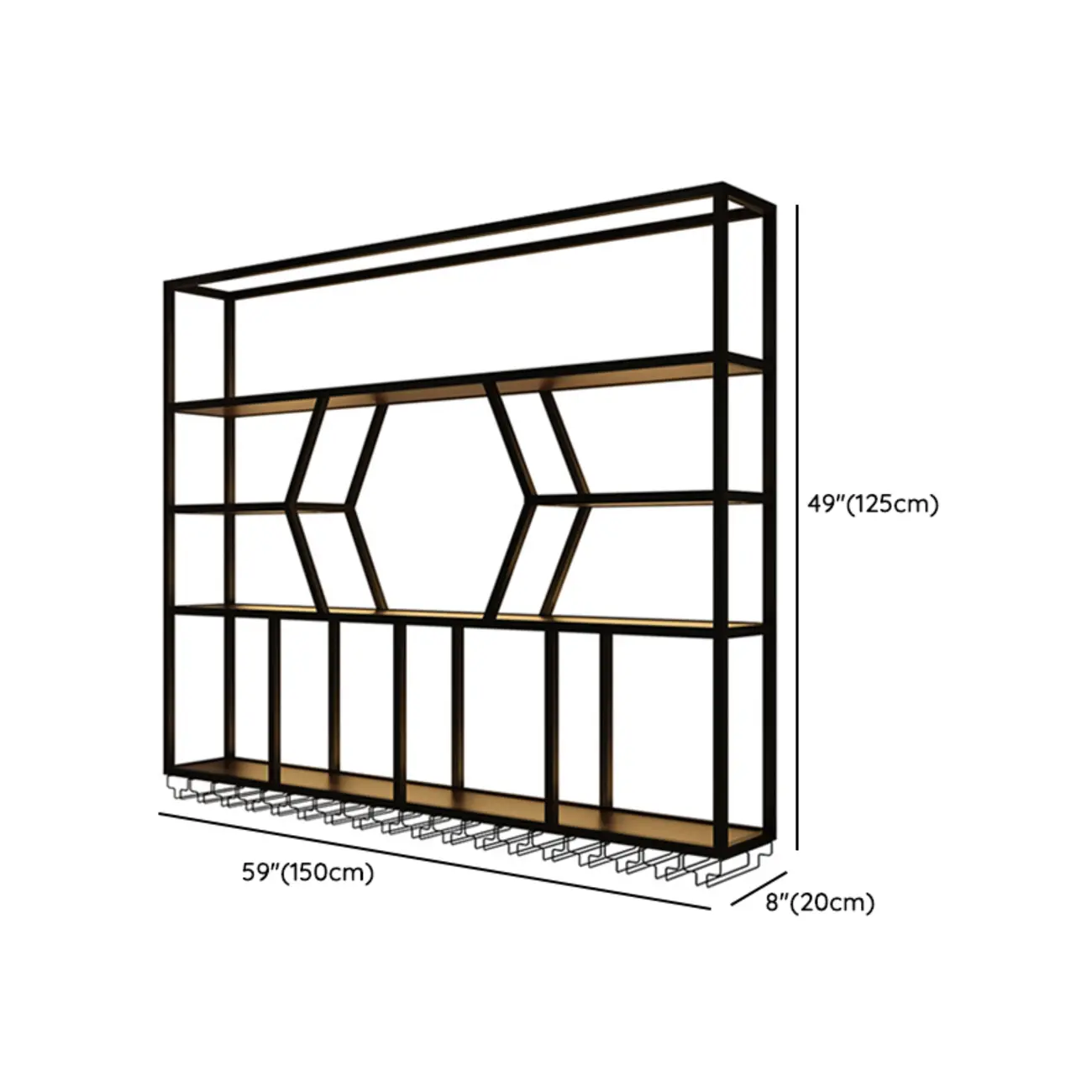 Modern Black Metal Wall-Mounted Gridding Wine Rack