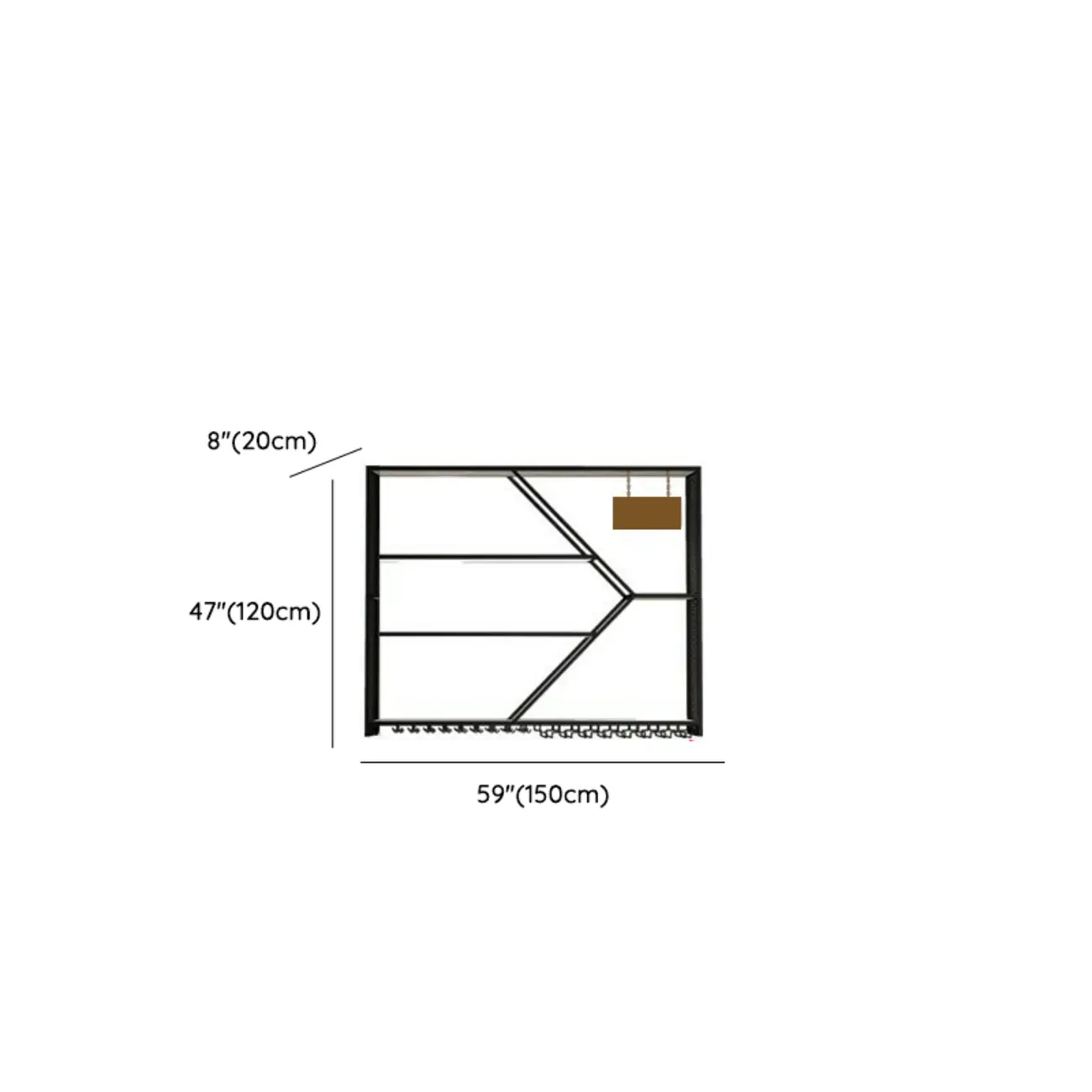 Iron Wine Bottle and Open Wine Glass Holder with Lighting