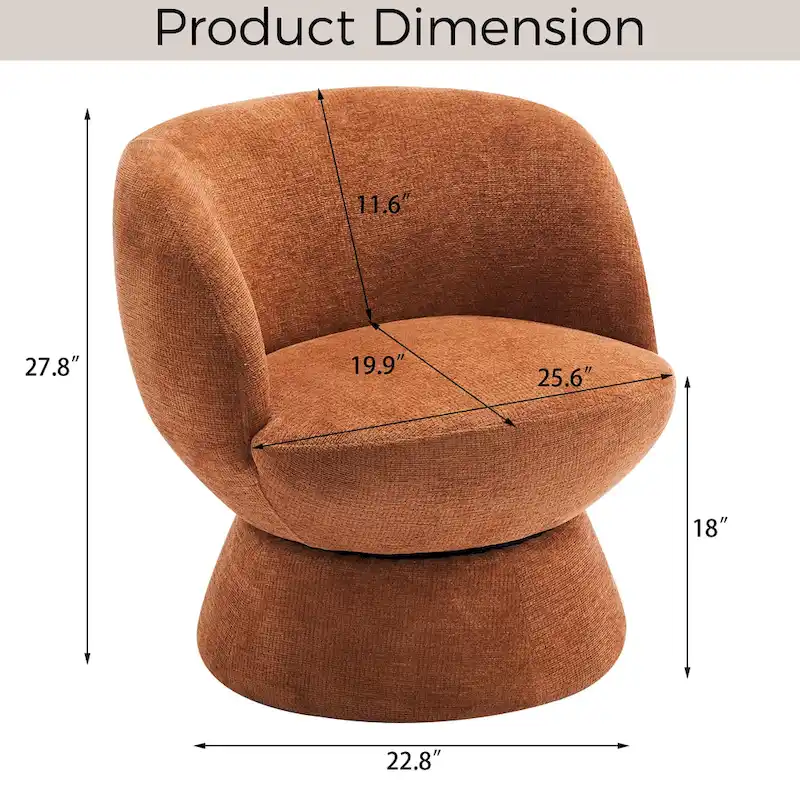 Set of1 Boucle Upholstered Modern Style Swivel Accent Chair