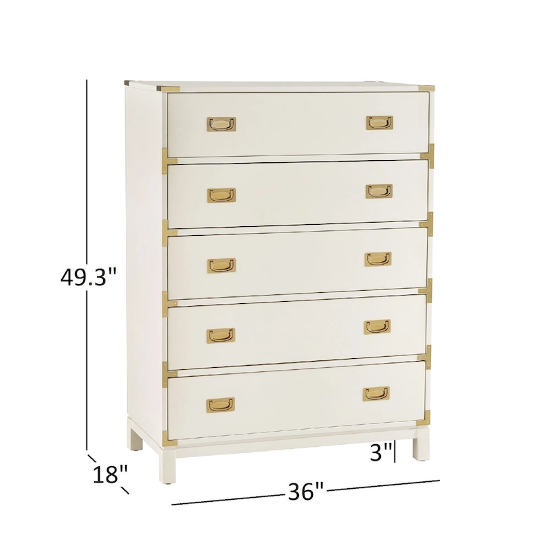 Kedric 5-Drawer Gold Accent Chest by iNSPIRE Q Bold