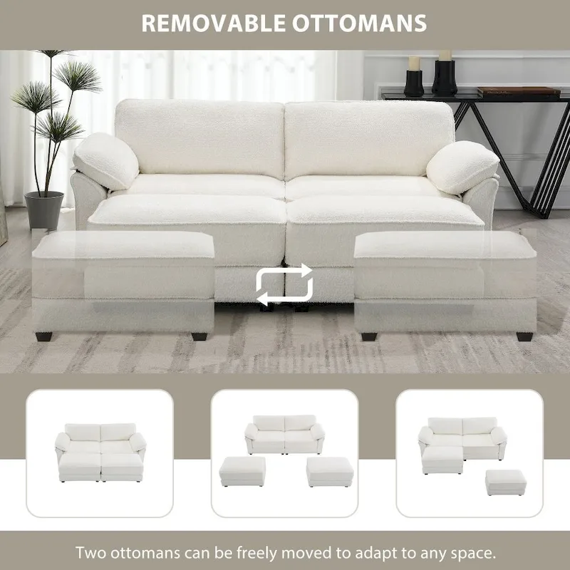 Combination Modular Convertible Sectional Sofa with Ottoman