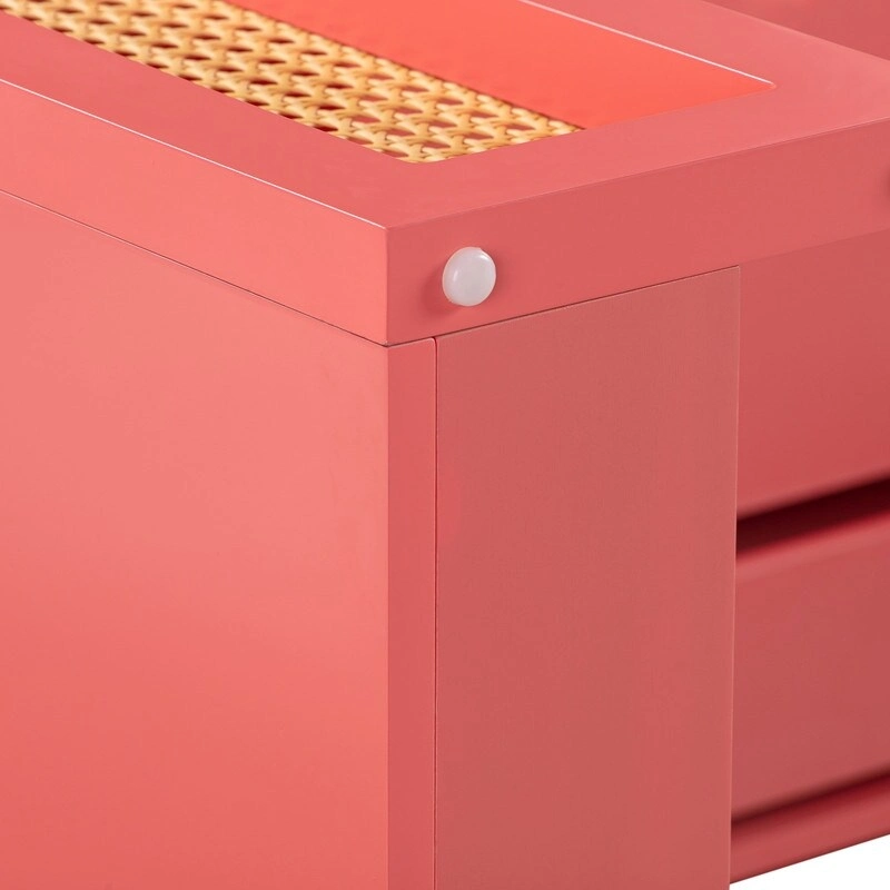 Suzie Wood and Rattan 1 Drawer Desk