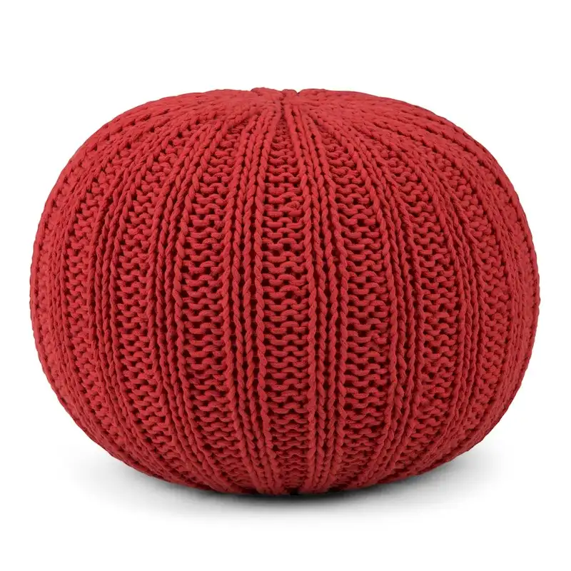 WYNDENHALL Grandville Boho Round Hand Knit Pouf