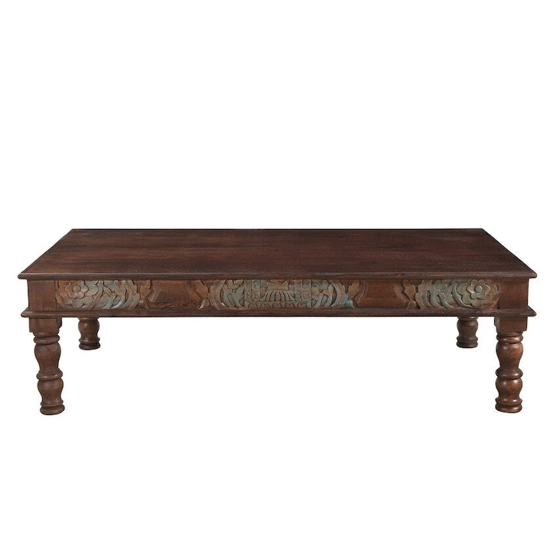 Timbergirl Carved Panel Reclaimed Wood Coffee Table - 55 x 34