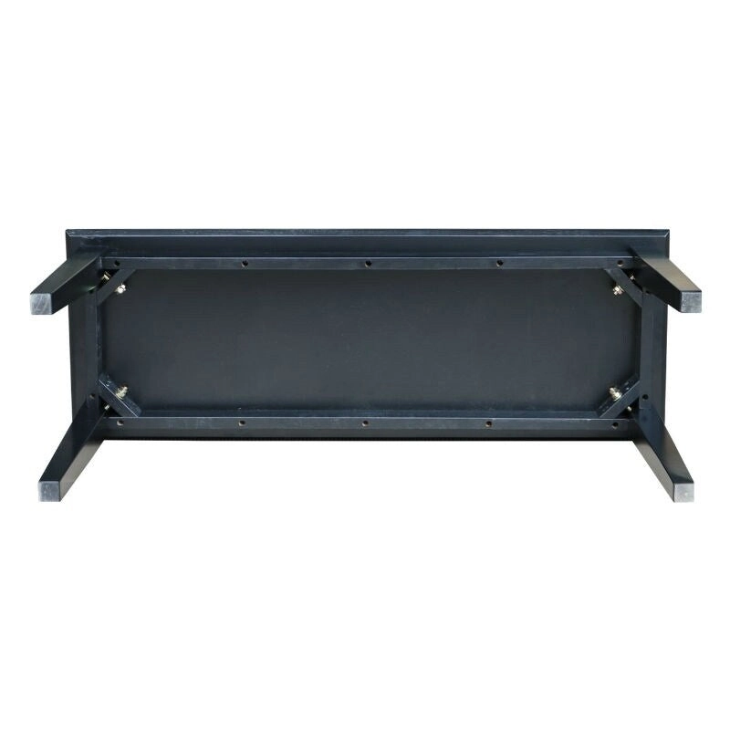 Solid Wood Entryway Accent Bench in Black Finish - 40 x 14 x 18H inches