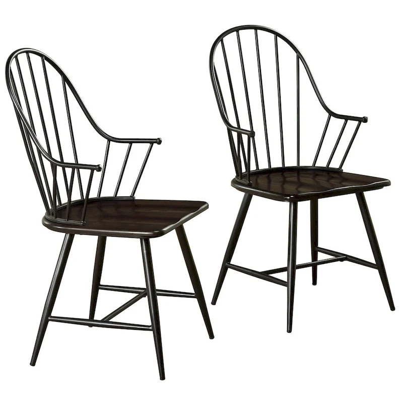 Simple Living Milo Mixed Media Spindle Arm Chairs (Set of 2) - N/A