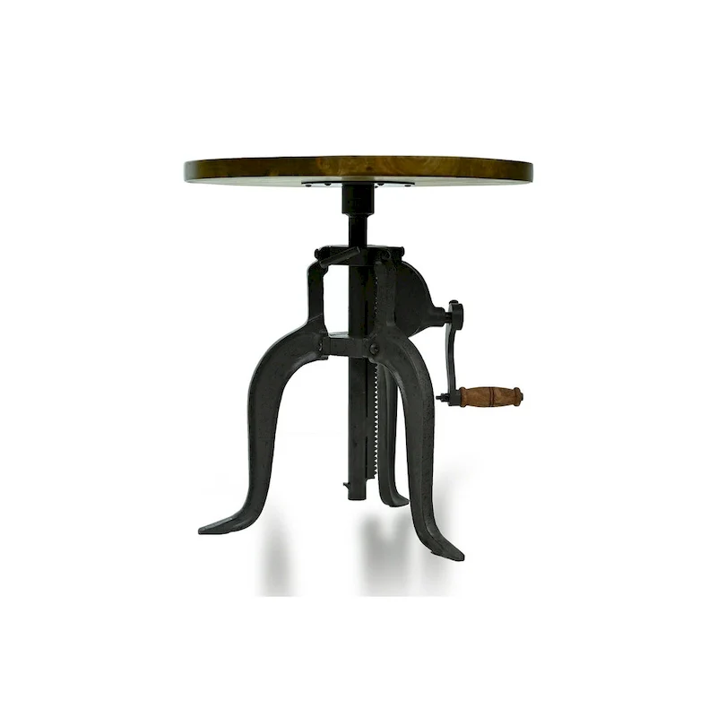 Carolina Living Regan Adjustable Accent Table - Chestnut Top - Black Base