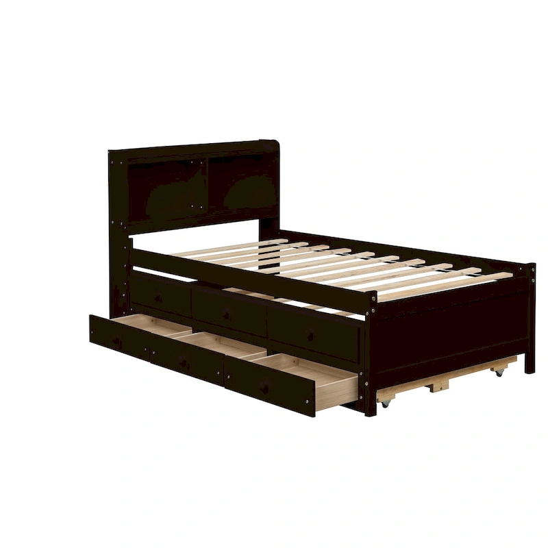 Twin Bed with Twin Trundle,Drawers