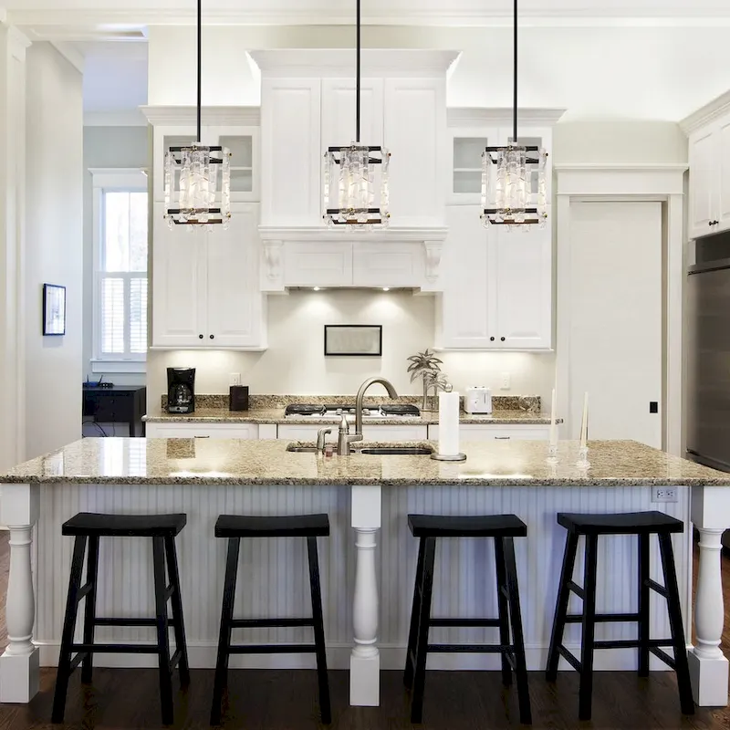 4-Lights Special Square Glass Shade Pendant Lighting - 7.9 D4.7 W57.1 H(Adjustable)