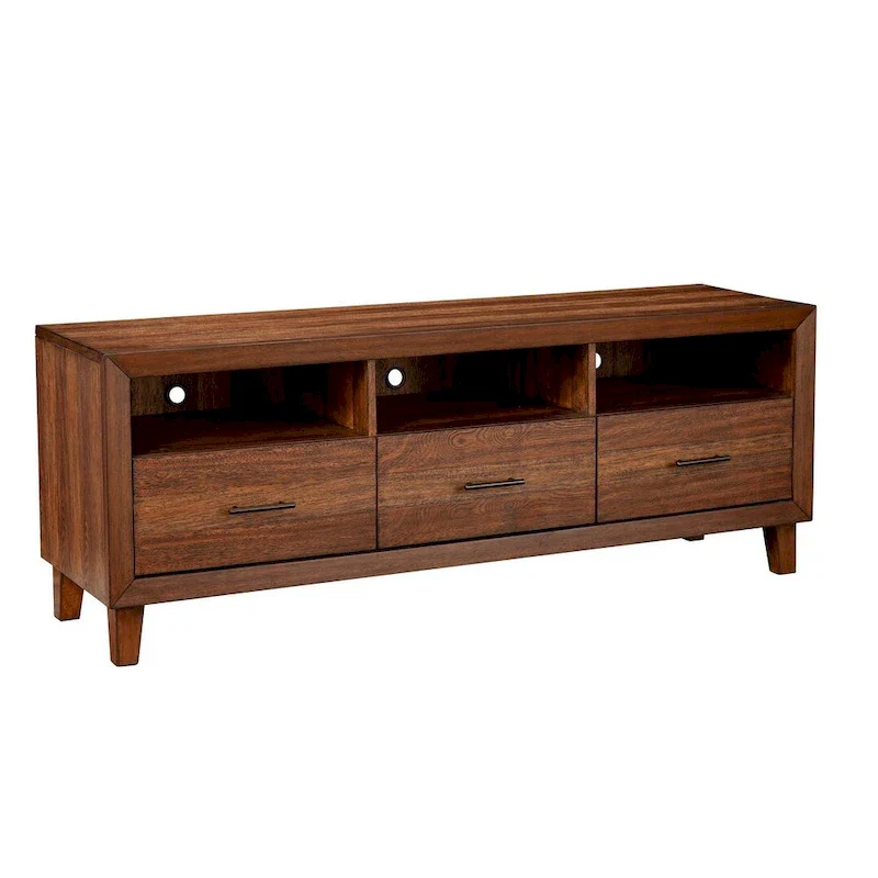 Origins by Alpine Trinidad Wood TV Console, Toffee (Brown)