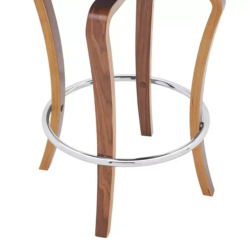 Brown Faux Leather Swivel Bar Stool, Counter Height, Single