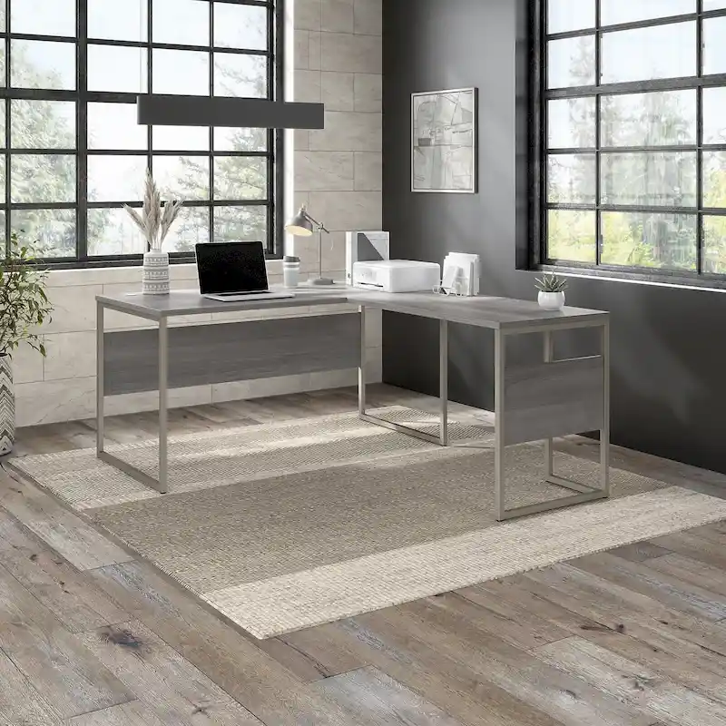 60W x 30D L-Shaped Table Desk with Metal Legs