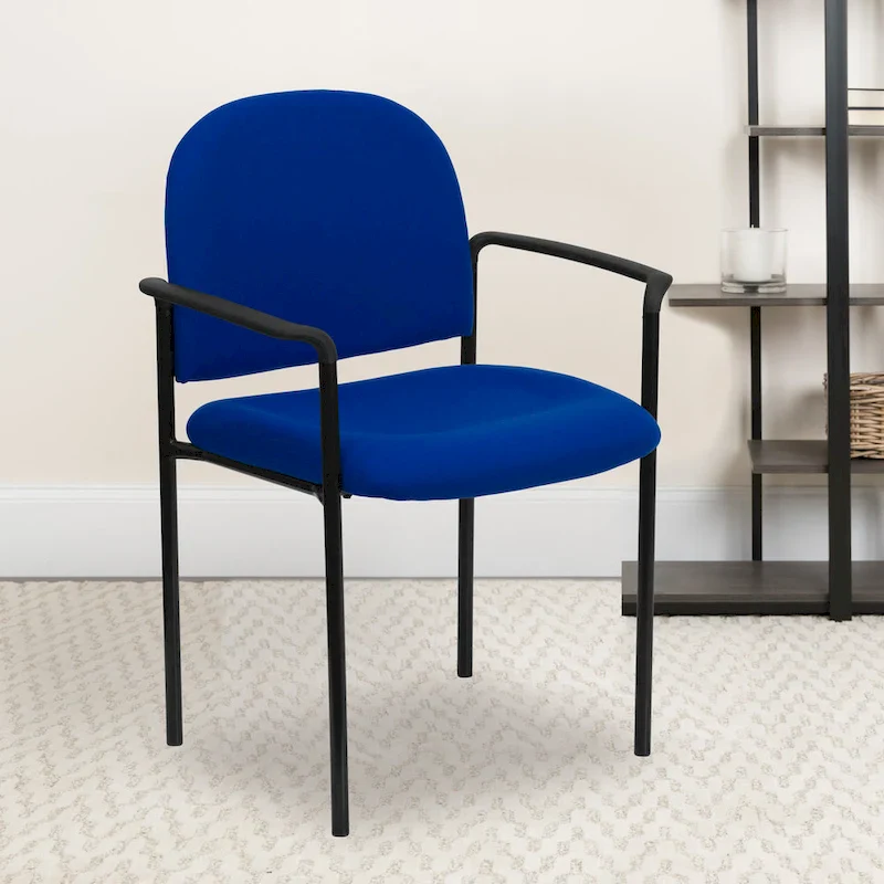 Stackable Steel Reception Chair with Arms - Padded Seat (Single)