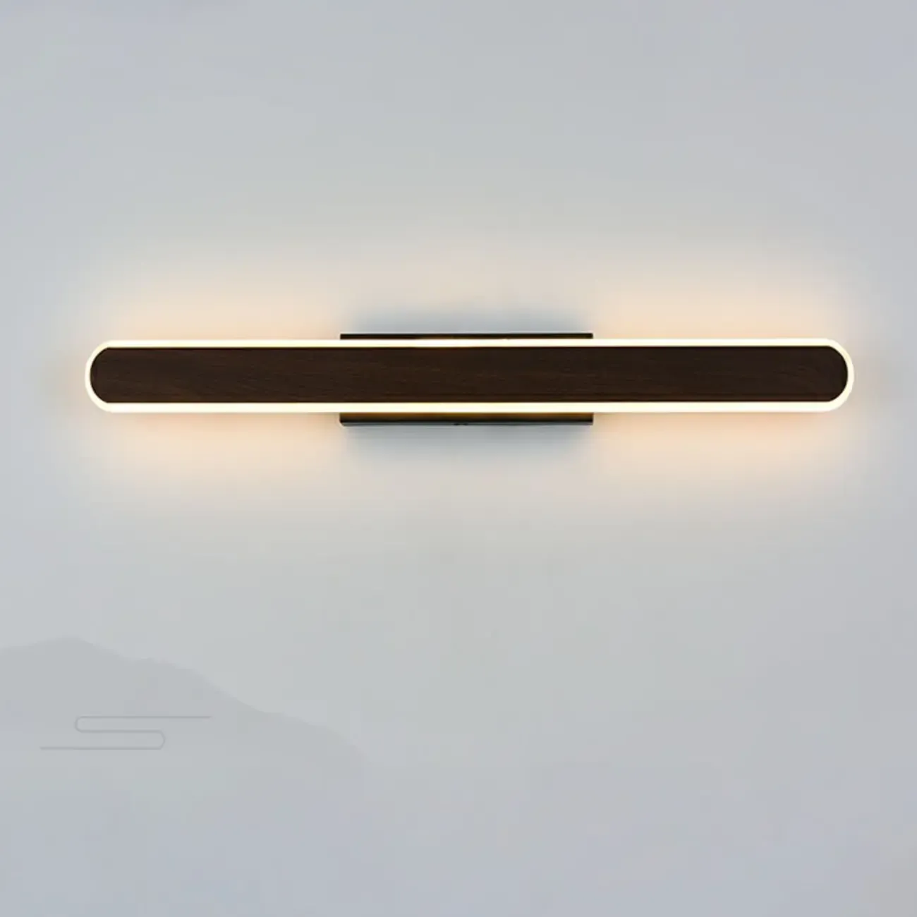 Modish Walnut Oval Acrylic LED Vanity Light