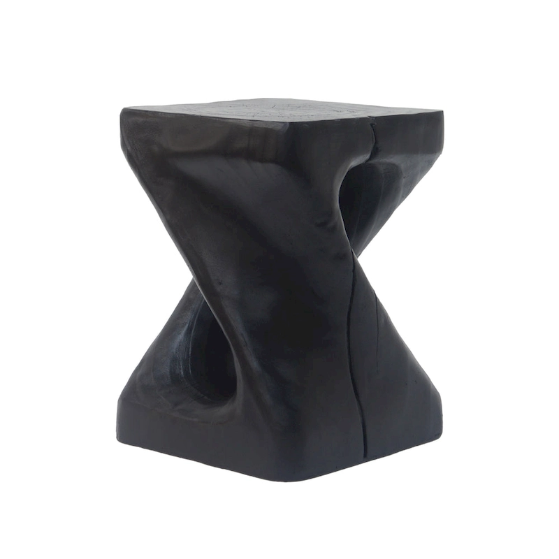 MGO Twist Shape Side Table, Wood-like Texture